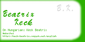 beatrix keck business card